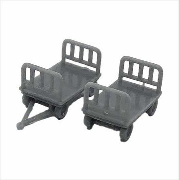 OO Scale | Ready to Paint | Porter Luggage Trolley - Style 1 (2 pack)