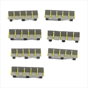 OO Scale | Pre-Coloured | Station Seating with Yellow Arms (Row of 5)