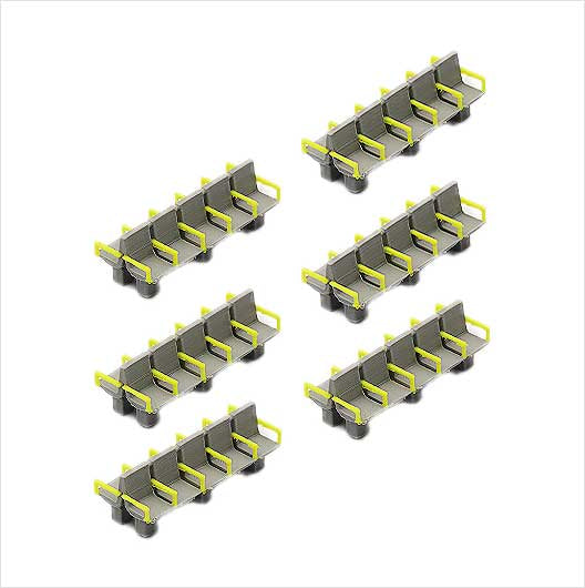 OO Scale | Pre-Coloured | Station Seating with Yellow Arms - Group of 10