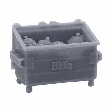 OO Scale | Ready to Paint | 1100 Litre Four Wheel Bin with Open Lids