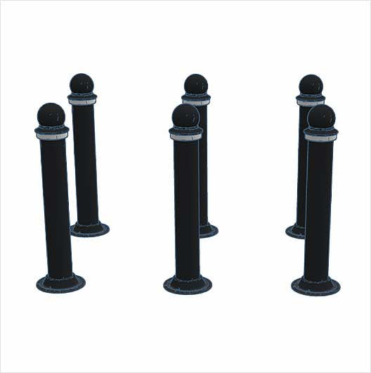 OO Scale | Pre-Coloured | Slim Pedestrian Bollards