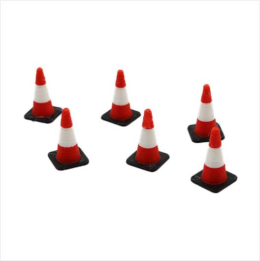 OO Scale | Pre-Coloured | Red and White Traffic Cone