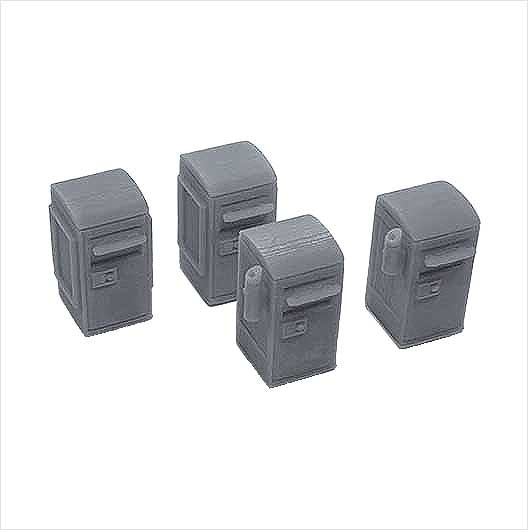 OO Scale | Ready to Paint | Modern Civic Bin (4 pack)
