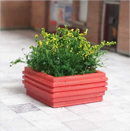 OO Scale | Ready to Paint | Civic Flower Planter - Square (3 pack)