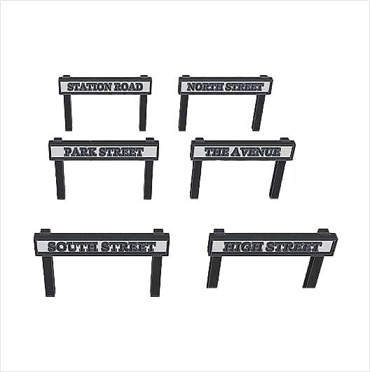 OO Scale | Ready to Paint | Street Signs (6 pack)