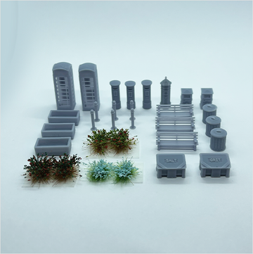 OO Scale | Ready to Paint | Street Scenes - Pack 1 (31 pieces)