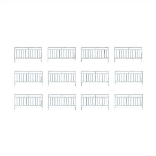 OO Scale | Pre-Coloured | Pedestrian Railing - Wide