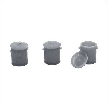 OO Scale | Ready to Paint | Galvanised Metal Bin with Removable Lid