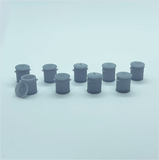 OO Scale | Ready to Paint | Galvanised Metal Bin with Removable Lid