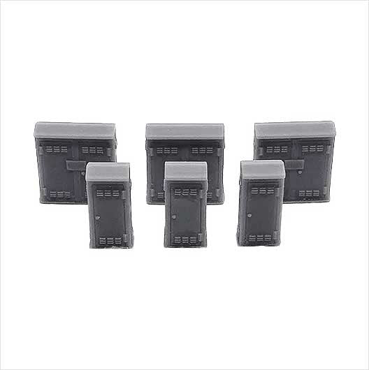 OO Scale | Ready to Paint | Virgin Media Fibre Cabinet - Mixed (6 pack)