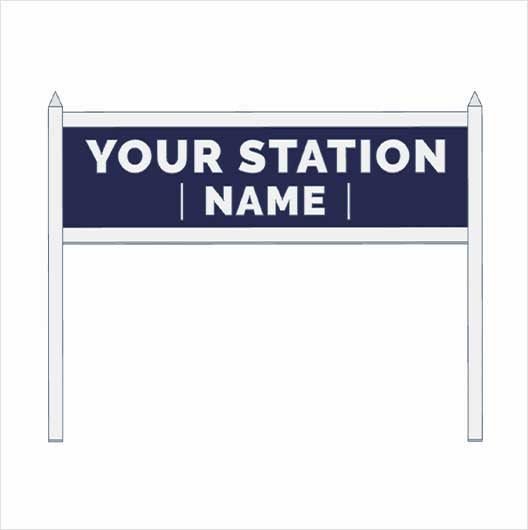 TT Scale | Pre-Coloured | Single-Sided Personalised Steam-Era Station Name Board - Style 2 - Two Lines of Text