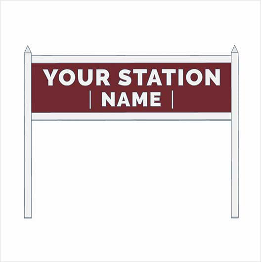TT Scale | Pre-Coloured | Single-Sided Personalised Steam-Era Station Name Board - Style 2 - Two Lines of Text