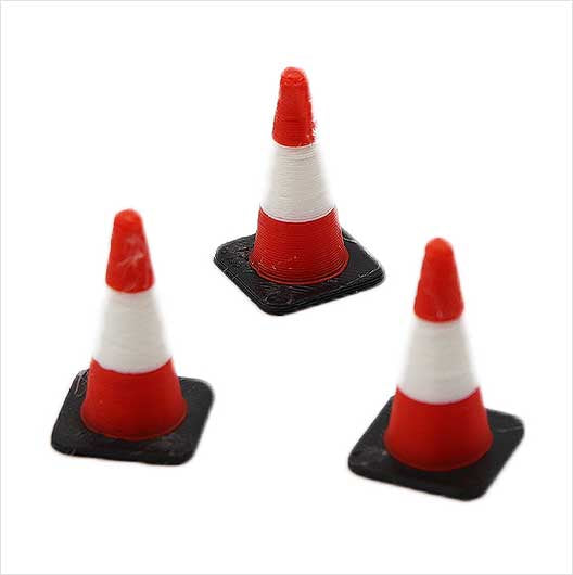 OO Scale | Pre-Coloured | Red and White Traffic Cone
