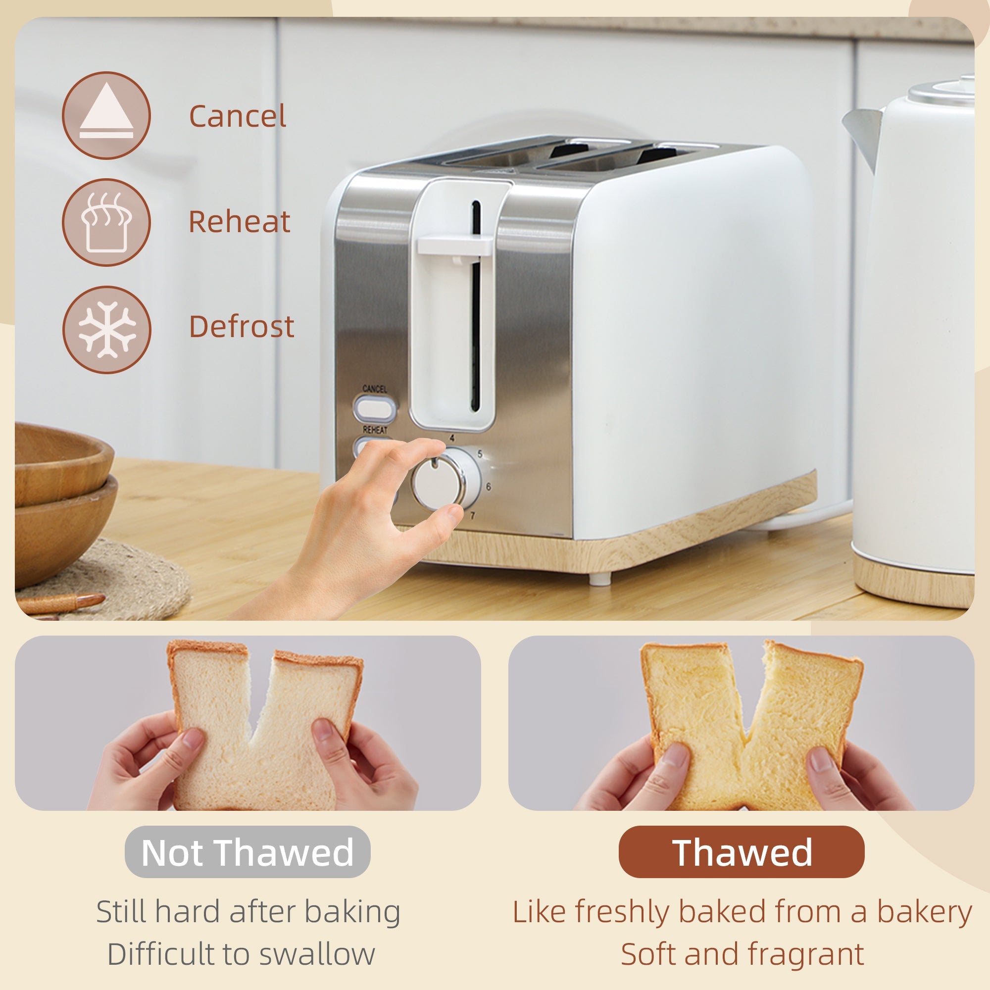 HOMCOM 1.7L Electric Fast Boil Kettle and 2 Slice Toaster Set, White