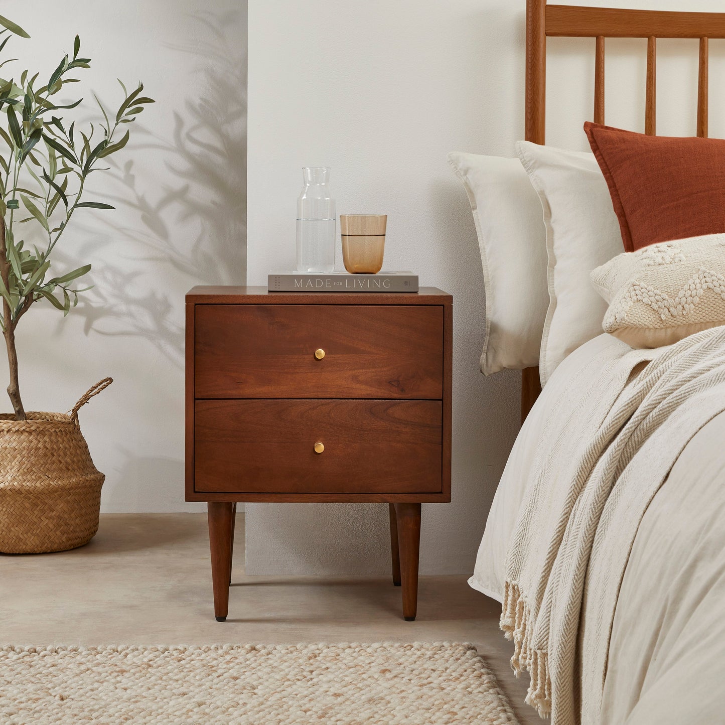 Scandinavian Walnut Oslo Bedside Table