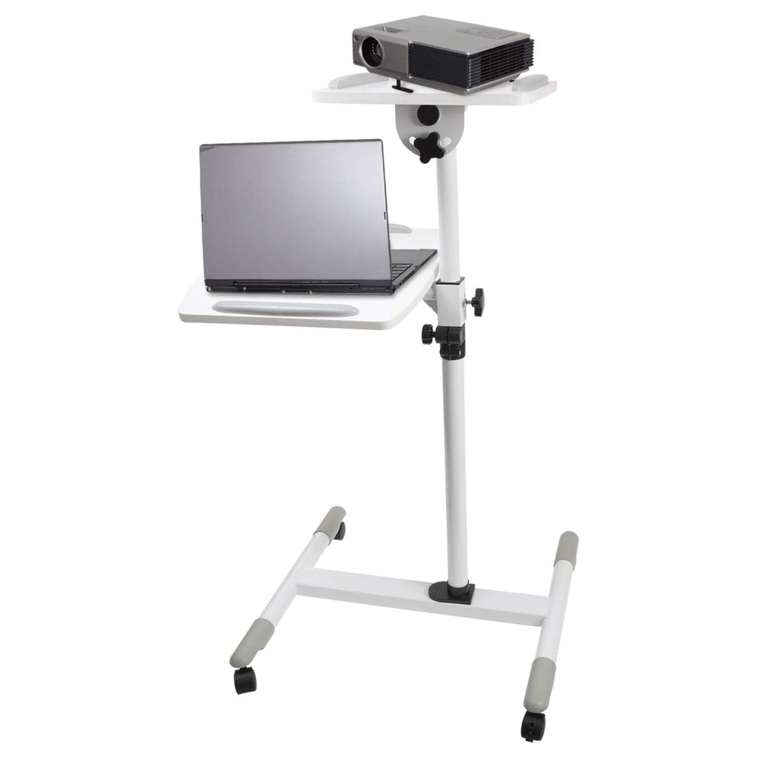 ProperAV Mobile Desk Workstation & Projector Stand - White