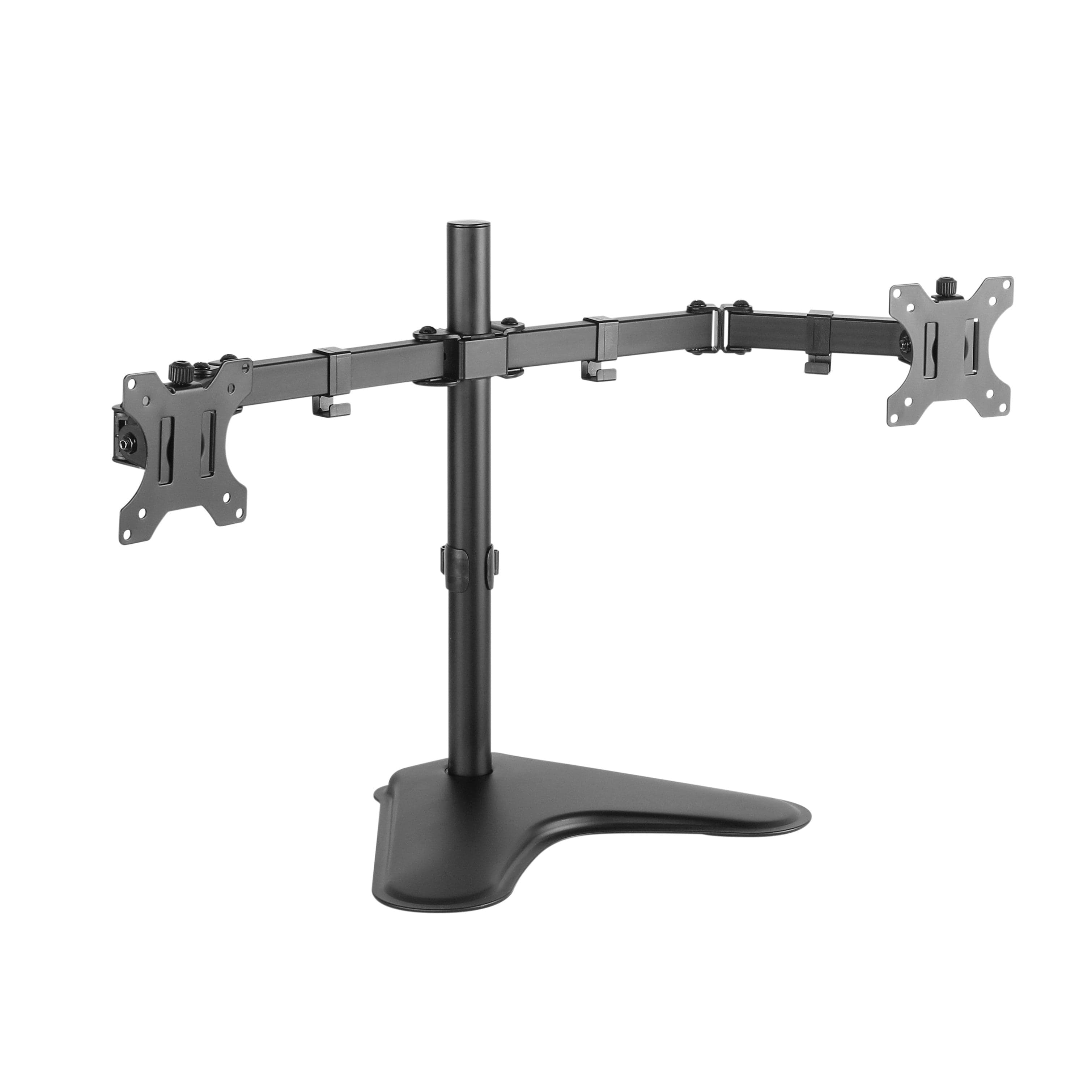 ProperAV Desk Monitor Mount 17" - 34" Dual Swing Arm Freestanding Base VESA Max 100x100