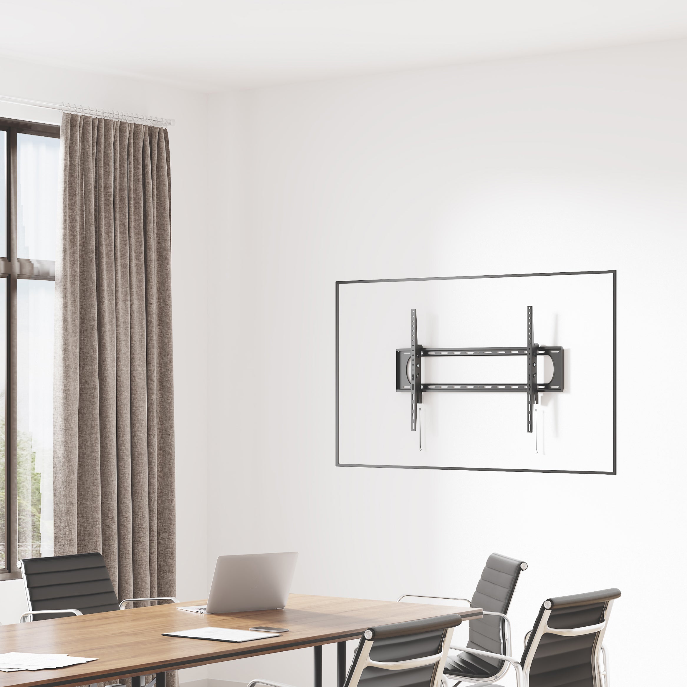 ProperAV Flat TV Wall Bracket (60" - 120" / 120kg Capacity / VESA Max. 900x600) - Black