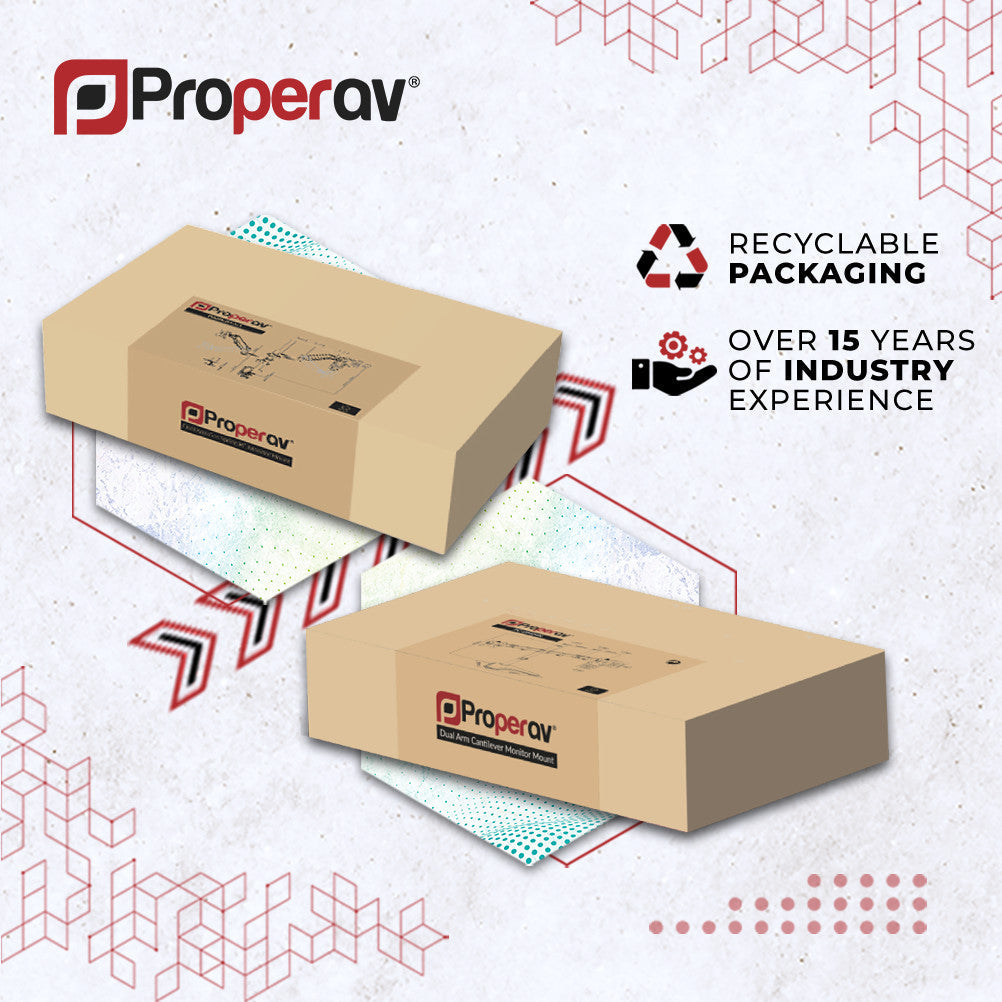 ProperAV Desk Monitor Mount 17" - 32" Gas Spring Swing Arm VESA Max 100x100