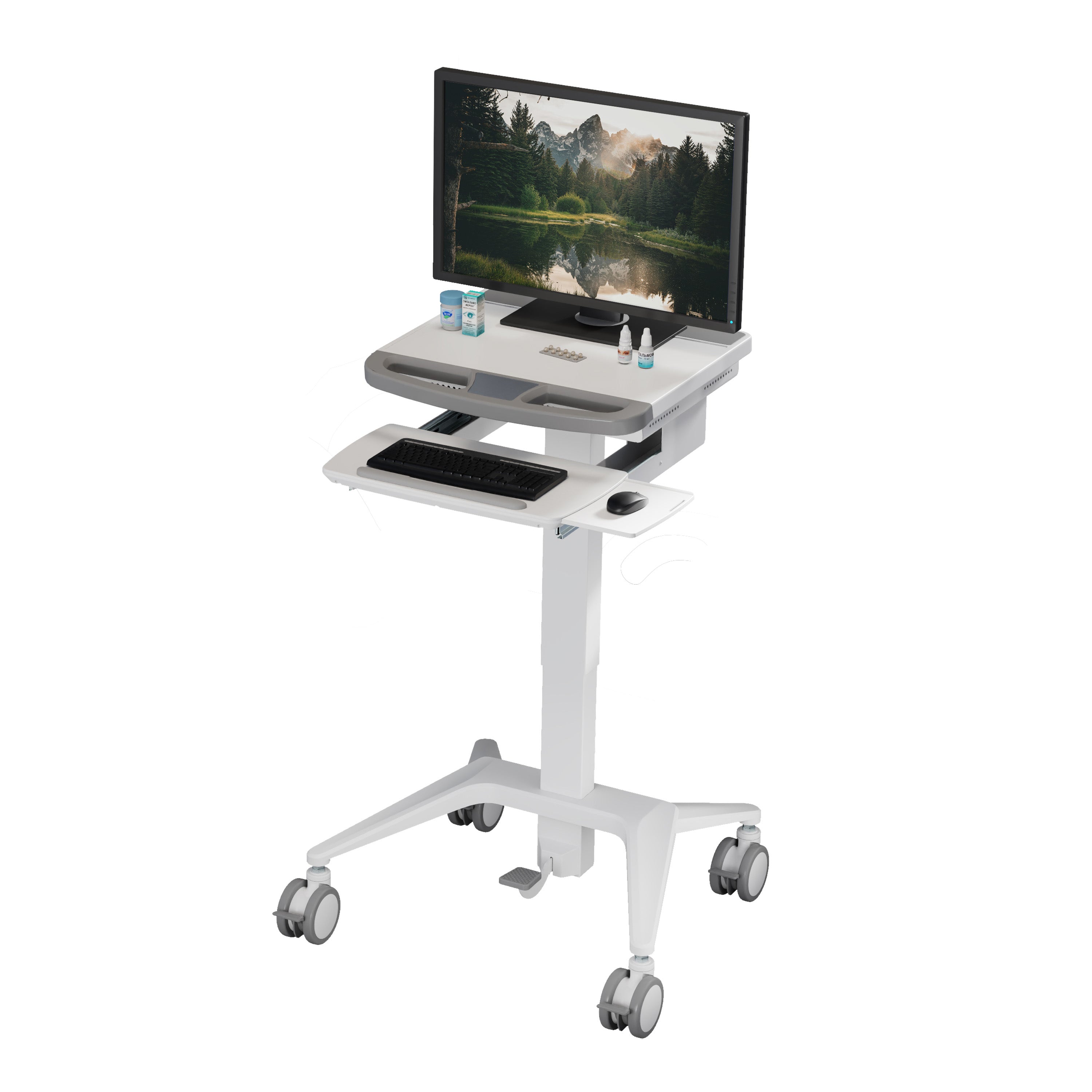 ProperAV Mobile Workstation Trolley Cart
