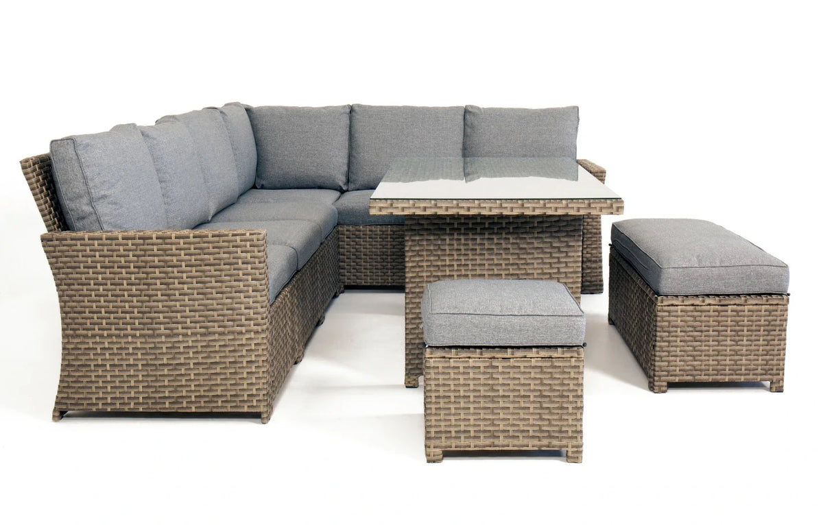Palma Grey Rattan Garden Lounge Set, Cover and Cushion Box Bundle
