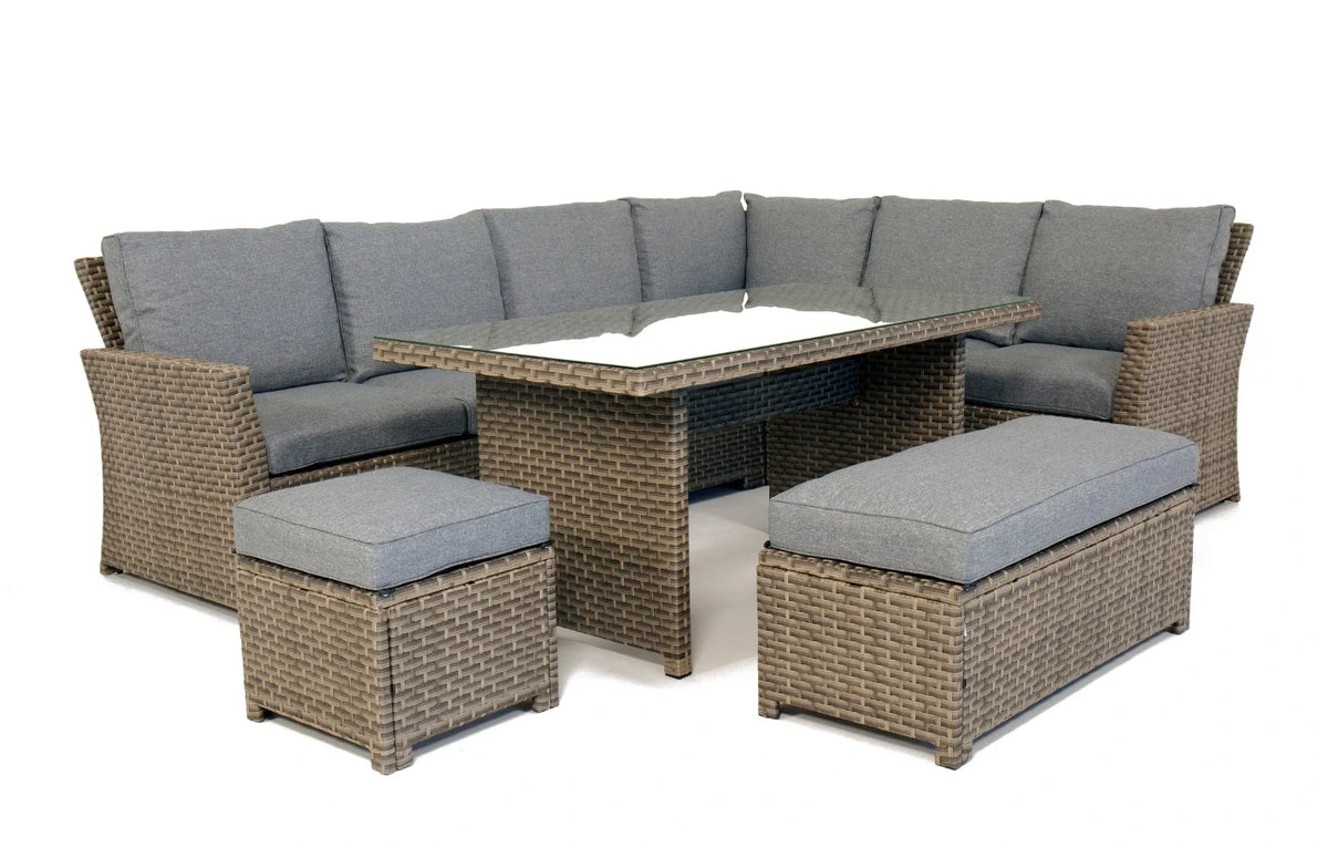 Palma Grey Rattan Garden Lounge Set and Cushion Box Bundle