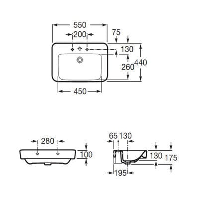Senso Compact Ceramic 550mm Basin - 1 Tap Hole