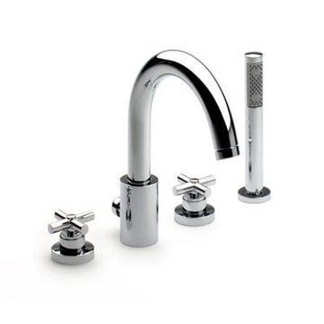 Loft Chrome Deck Mounted Bath Shower Mixer Set