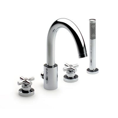 Loft Chrome Deck Mounted Bath Shower Mixer Set