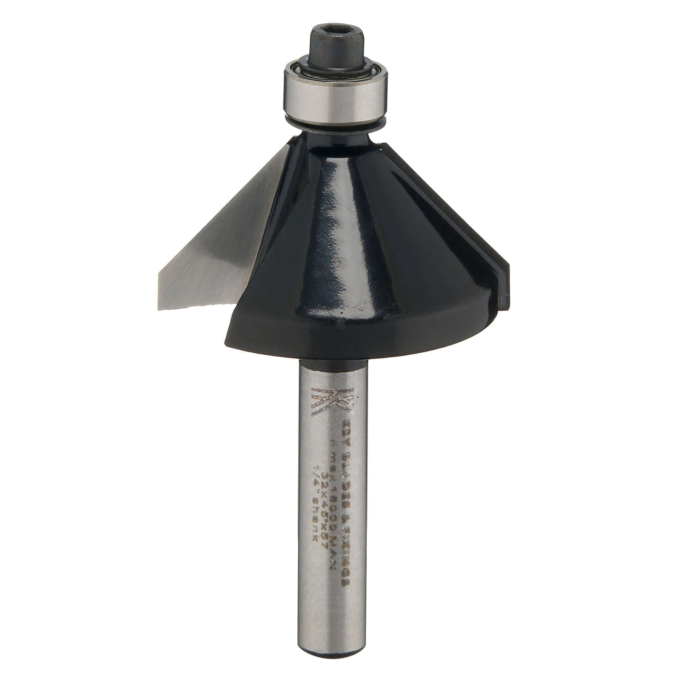 Key Blades 1/4" Chamfer Bearing Router Cutter 32mm - R14