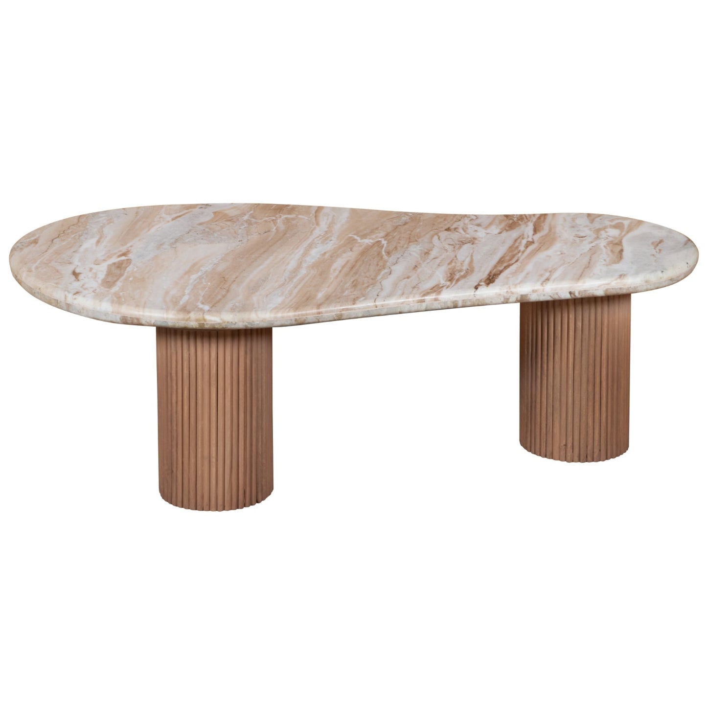 Bundi Natural Marble & Wood Pedestal Coffee Table