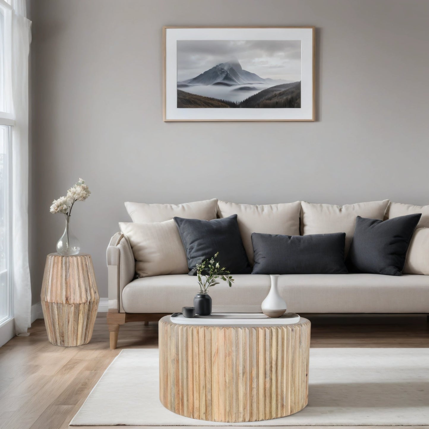 Preston Mango Wood Round Coffee Table