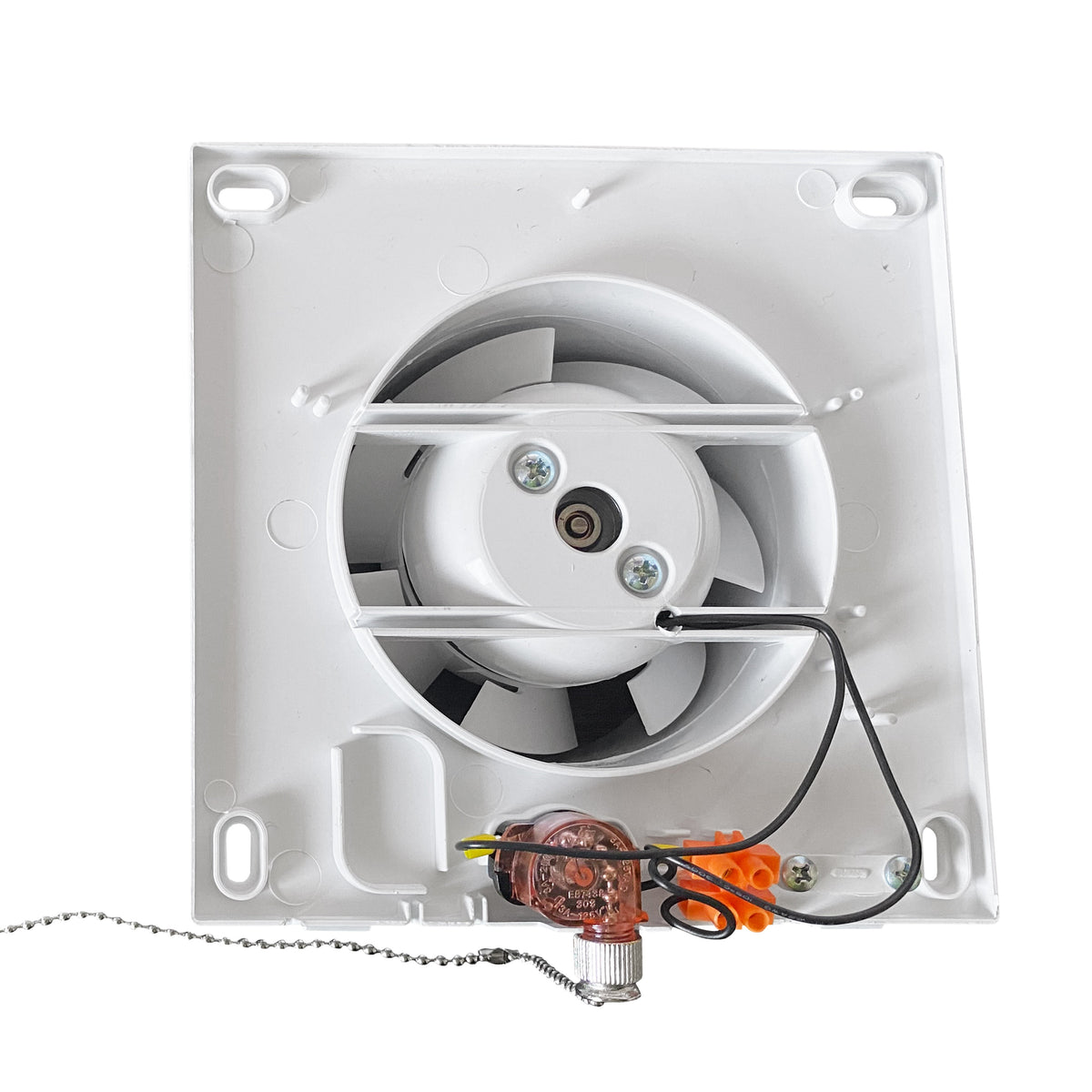 Rico Pull-Cord Switch Fan Through Wall Ventilation Kit 100mm Pipe Graphite Vent