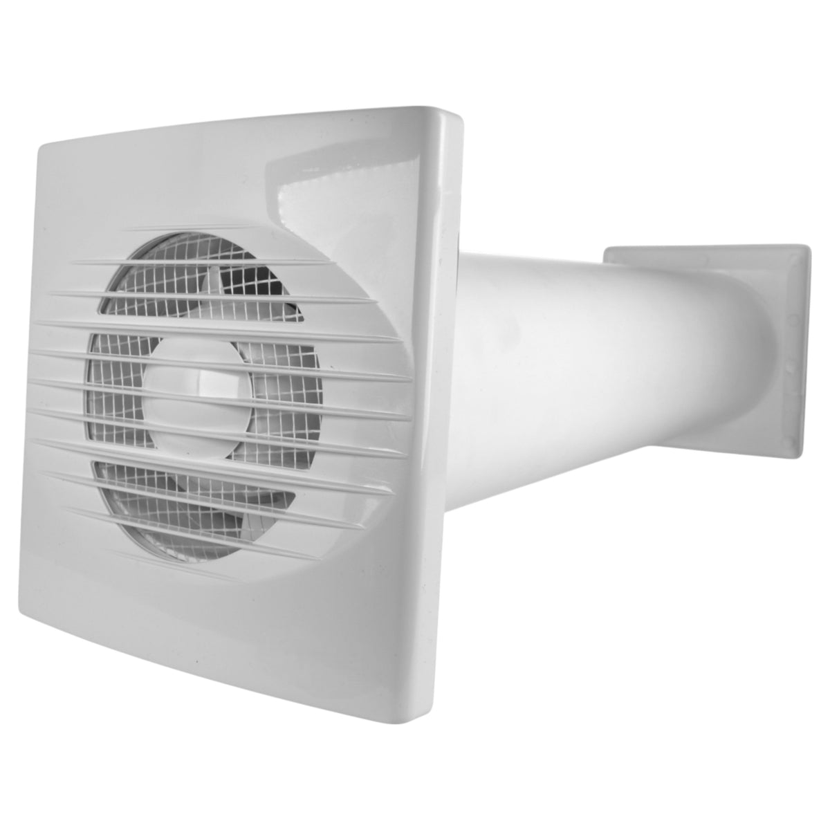Rico Standard Fan Through Wall Ventilation Kit with 100mm Pipe and Graphite Vent