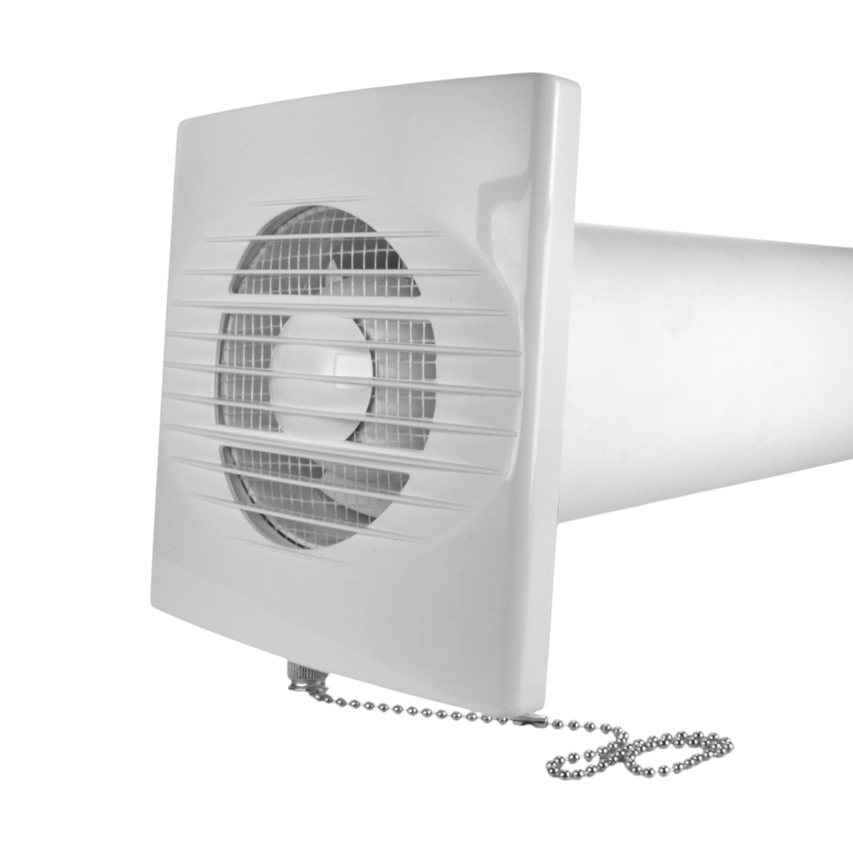 Rico Pull-Cord Switch Fan Through Wall Ventilation Kit 100mm Pipe Graphite Vent