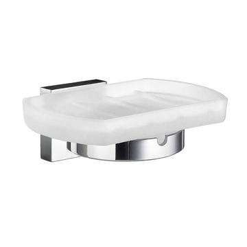 Smedbo House Wall Soap Dish RK342 Polished Chrome & Frosted Glass