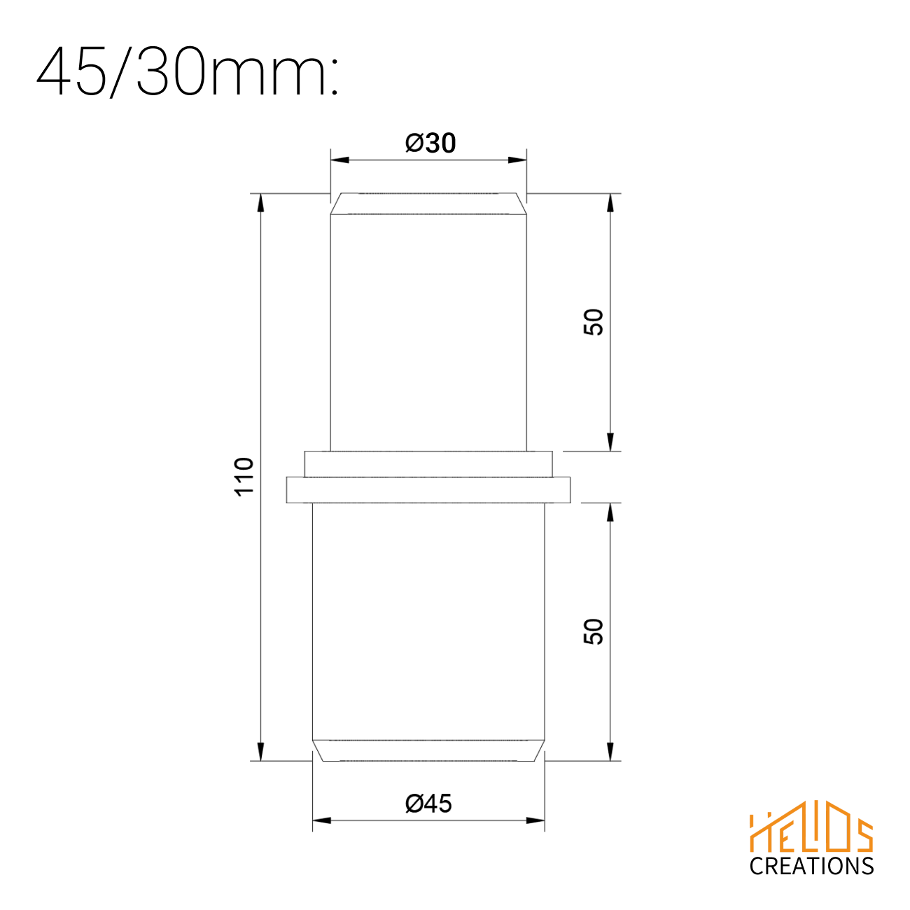 Dust Extraction Hose Reducer – 45 mm to 38 or 30 mm