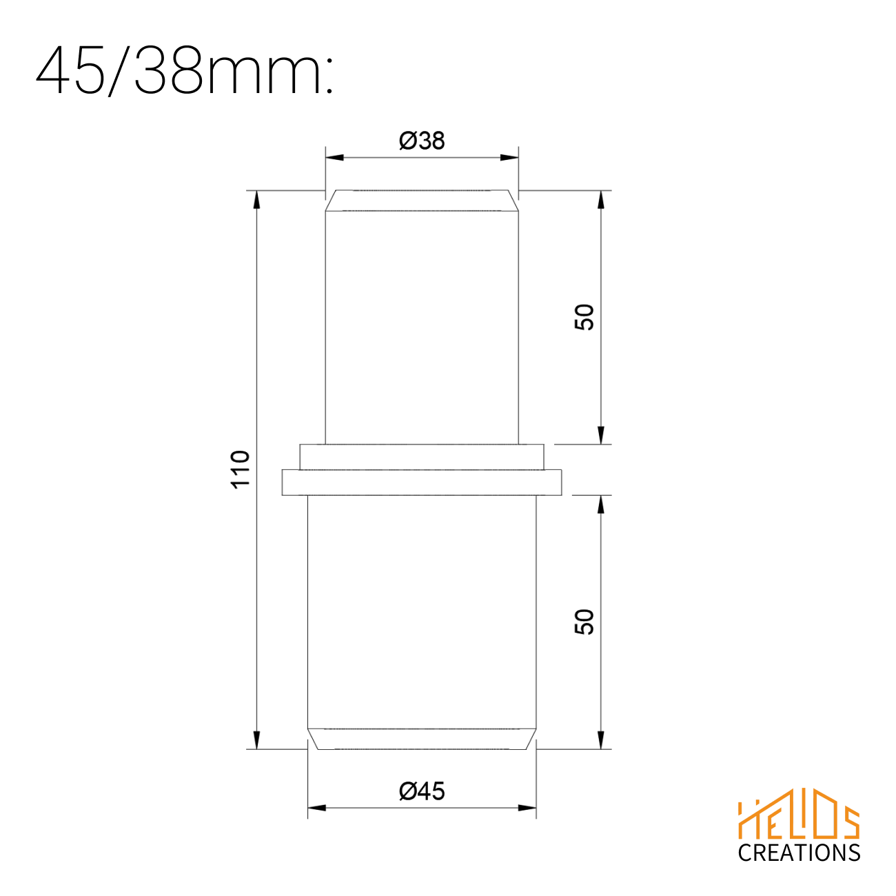 Dust Extraction Hose Reducer – 45 mm to 38 or 30 mm