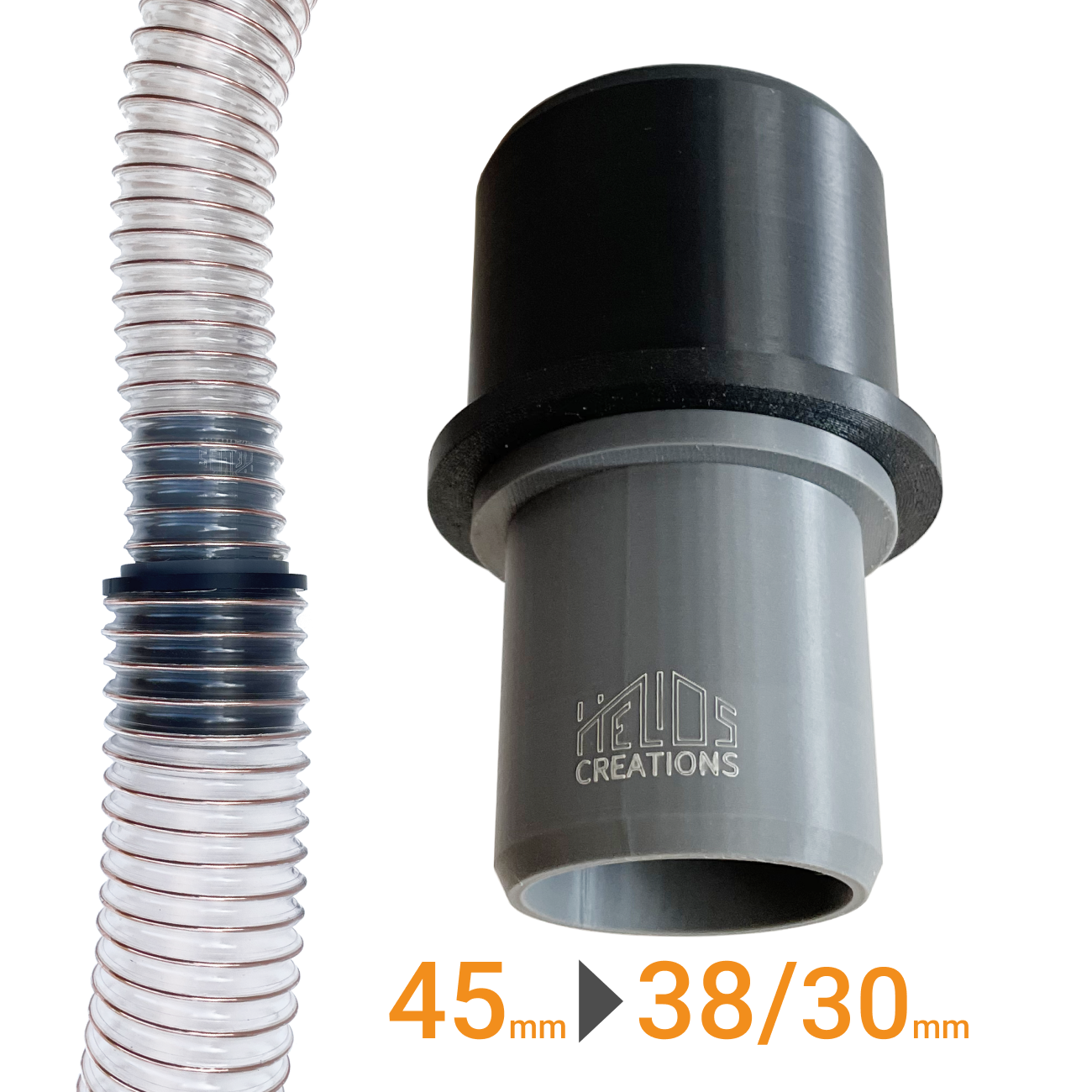 Dust Extraction Hose Reducer – 45 mm to 38 or 30 mm