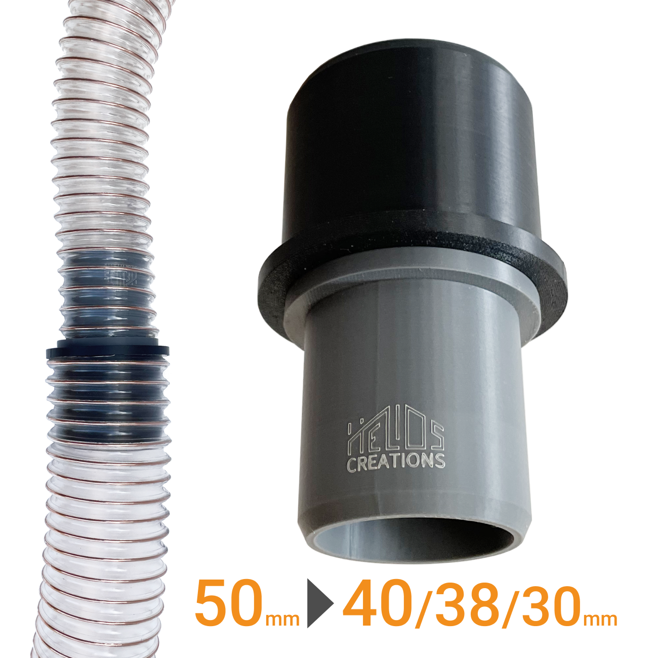 Dust Extraction Hose Reducer – 50 mm (2") to 40, 38 or 30 mm