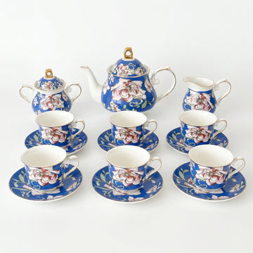 Rosewood Garden Tea Set - Service for 6 (15 Pieces)