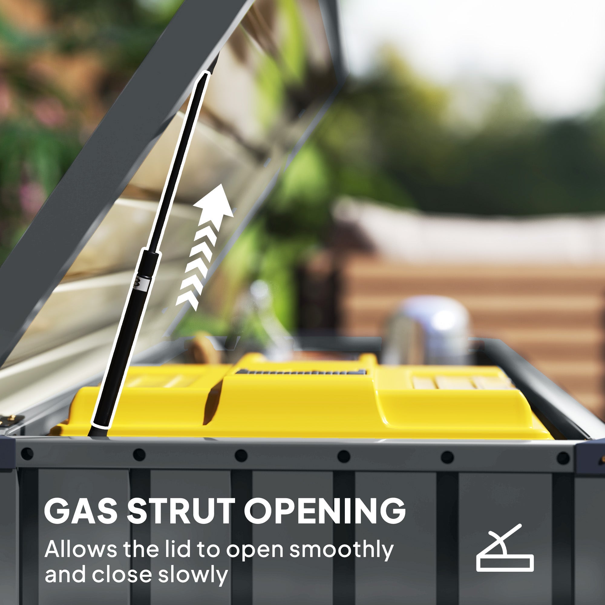 Outsunny 400L Waterproof Metal Outdoor Storage Box with Lock and Keys