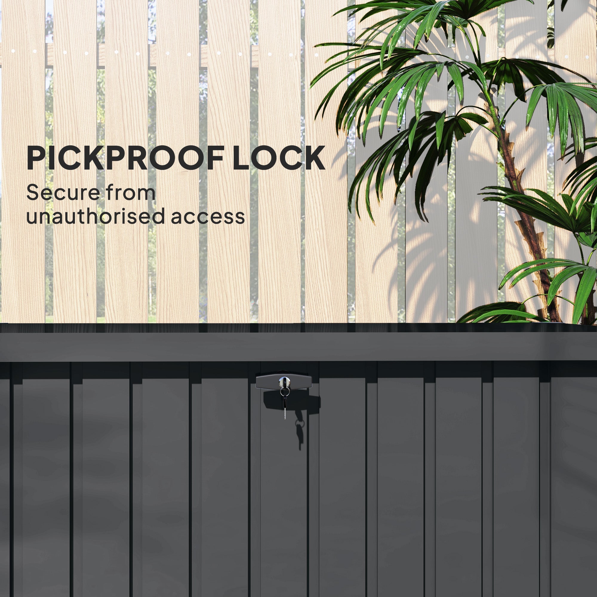 Outsunny 400L Waterproof Metal Outdoor Storage Box with Lock and Keys