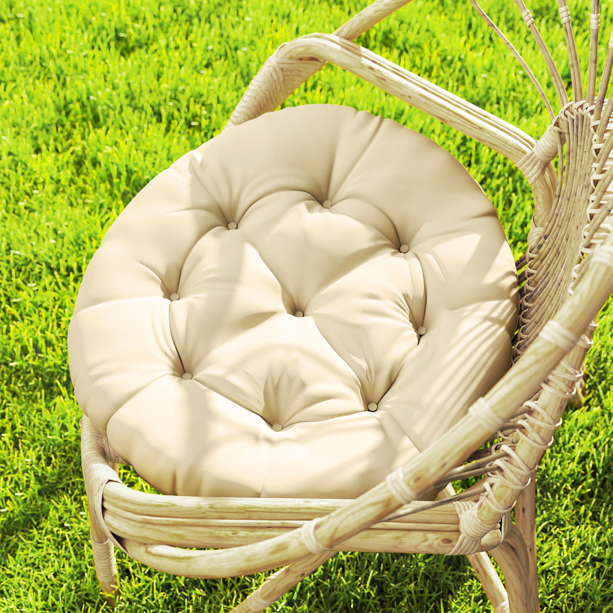 Outsunny Outdoor Seat Cushions Set of 2, Tufted Round Chair Pads