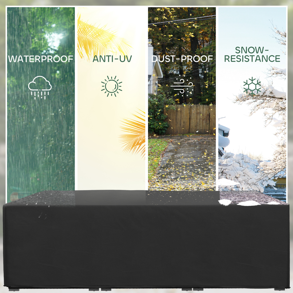 Outsunny Garden Furniture Cover Outdoor Waterproof Rattan Set Rain Protection