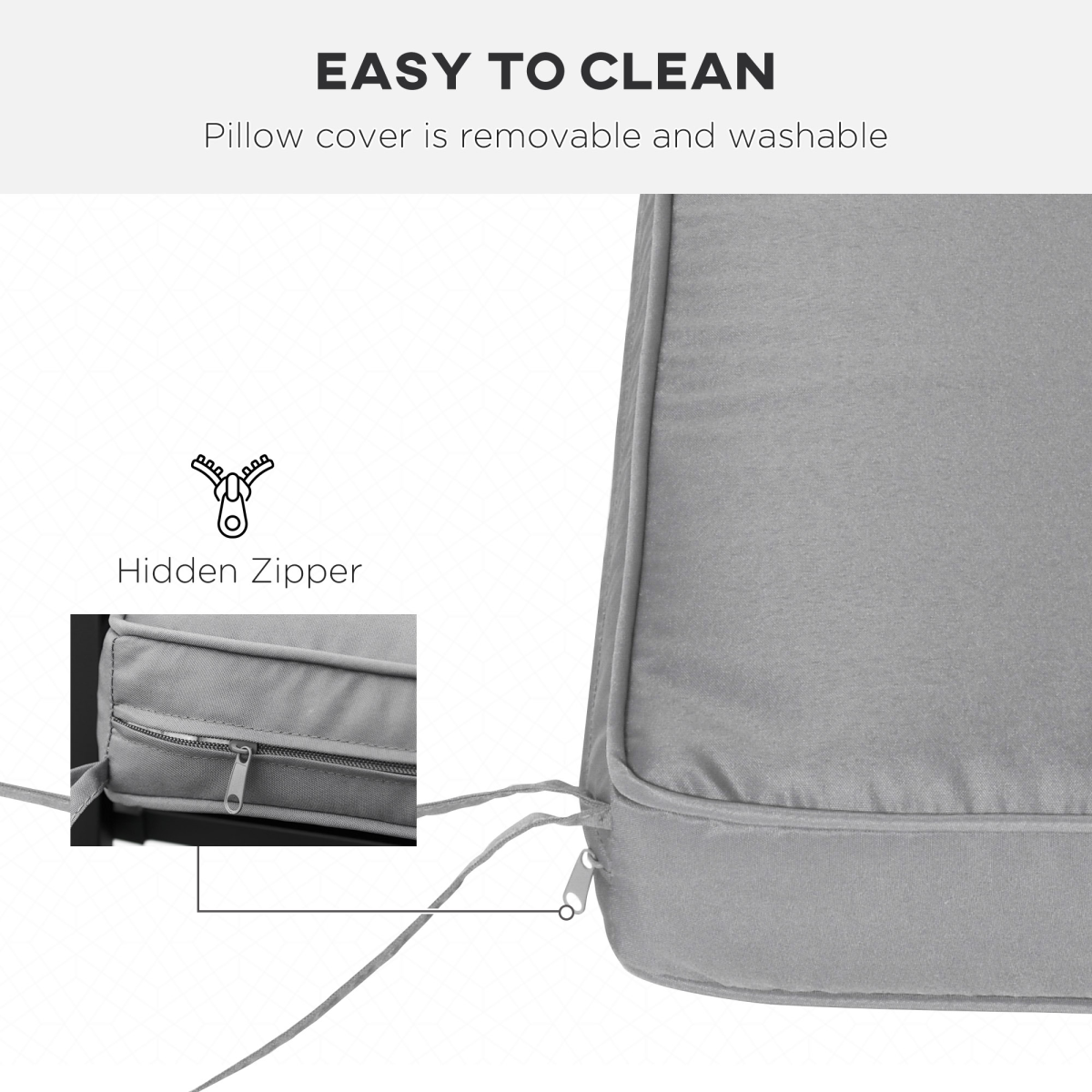 Outsunny Garden Bench Cushion 2 Seater Seat Pad Indoor& Outdoor Use