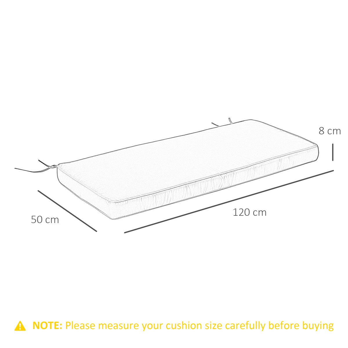 Outsunny Garden Bench Cushion 2 Seater Seat Pad Indoor& Outdoor Use