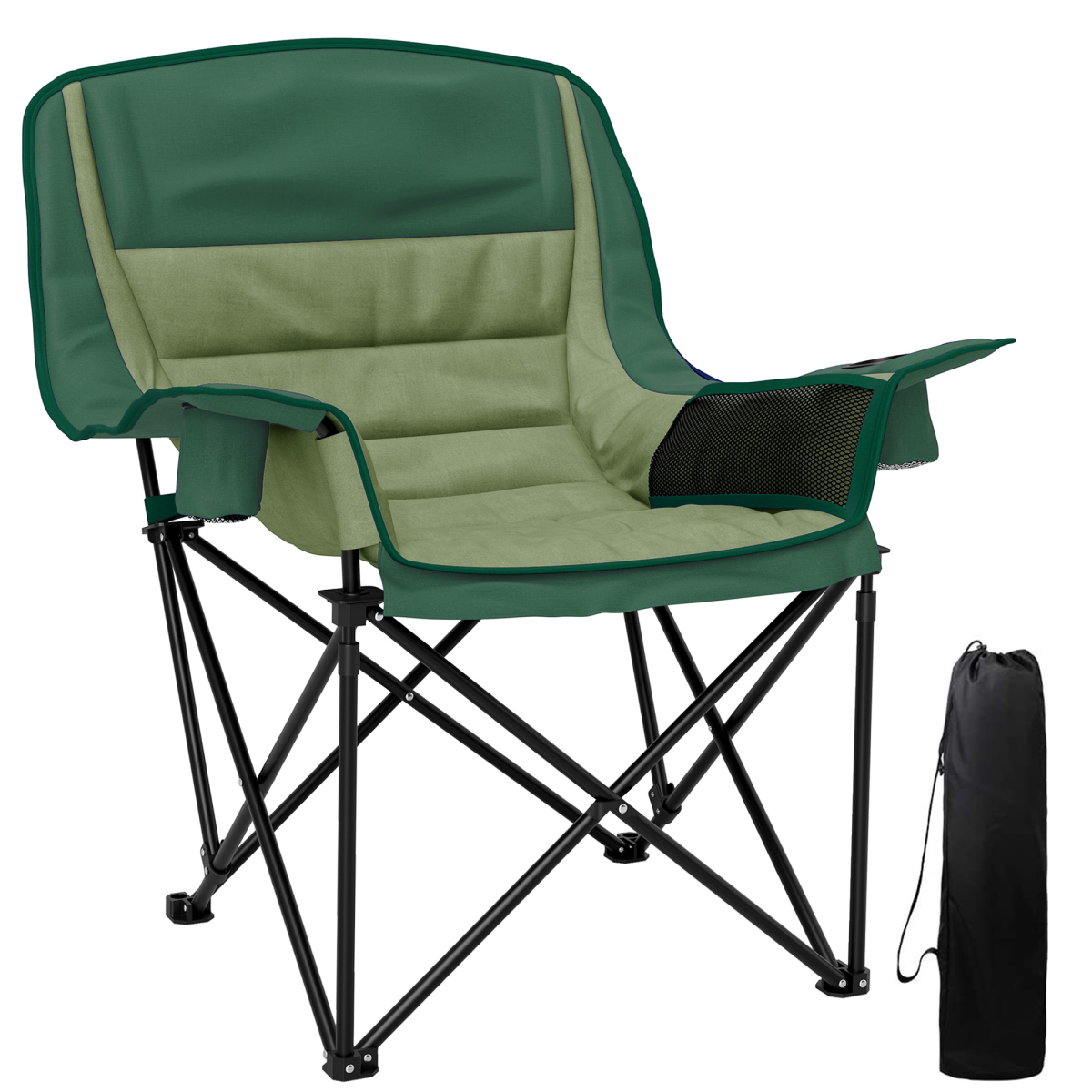 Outsunny Camping Chair for Adults, Padded Folding Chair