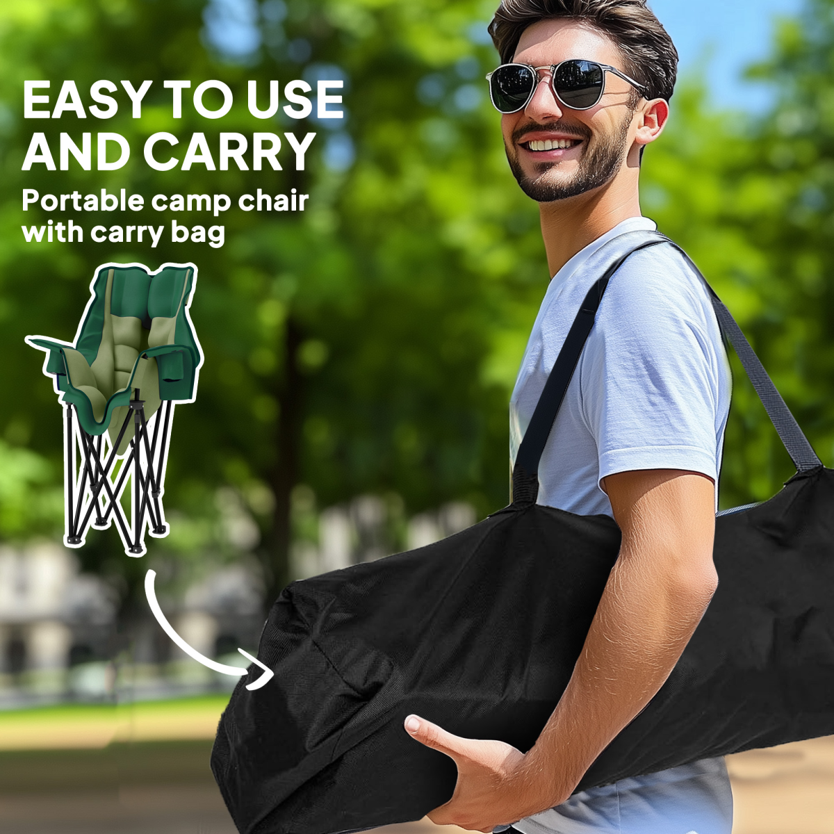 Outsunny Camping Chair for Adults, Padded Folding Chair