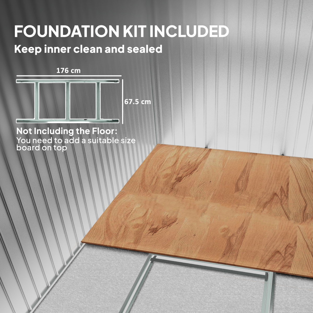 Outsunny 6.5x4FT Garden Shed Lockable Metal Tool Shed